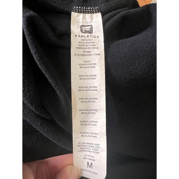 Fabletics Jacket Women M Black Full Zip Vent Pockets Athletic Performance Pocket - Picture 8 of 8